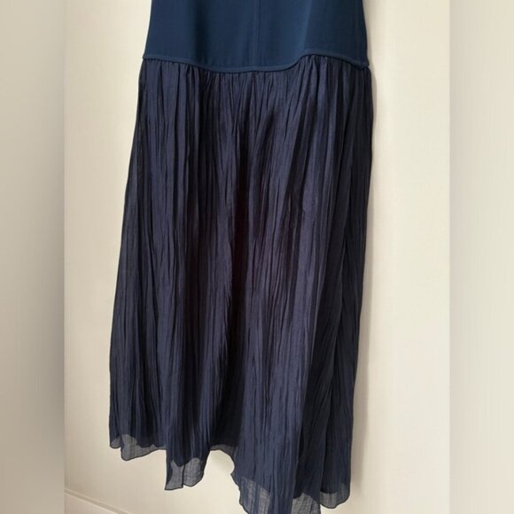 NEW Reformation Cyra Drop Waist Dress Midnight Navy Blue | US 2 UK 4 - Picture 13 of 15